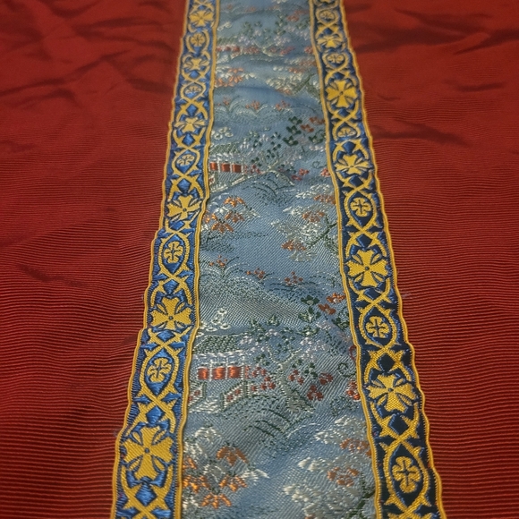 Vintage Catholic Priest Red Chasuble Vestment Robe St Christopher's Guild NY - Picture 3 of 5